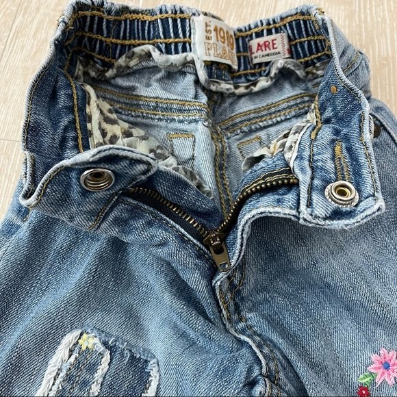 Vintage 1989 Place Floral Patchwork Denim Flare Jeans Sz 18 M - Picture 6 of 11